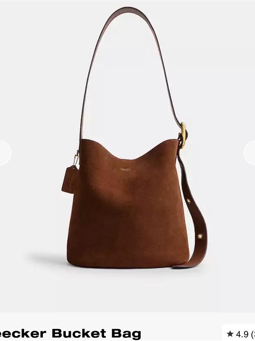 Coach Brown Suede Bleecker bucket bag